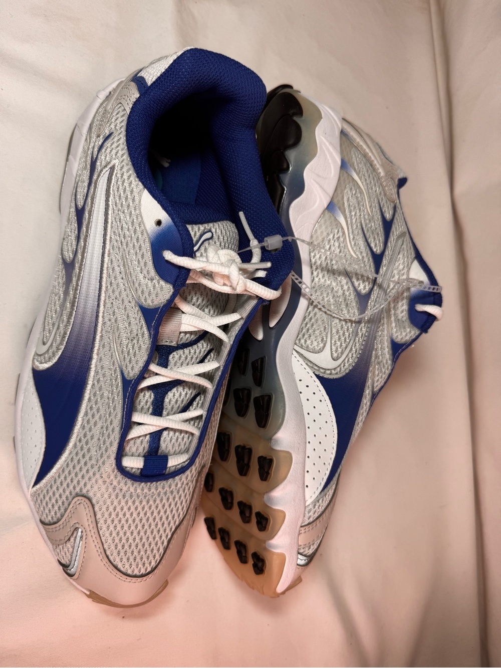 Puma Kids White and Royal Blue Mesh Sneakers